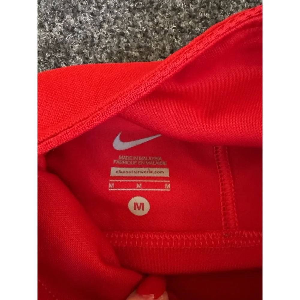 Nike Mens Full Zip Track Jacket Red Black Mesh Panel Swoosh FA140206HON Size M‎